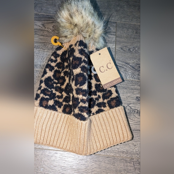 Cc leopard print hat in latte - Picture 2 of 2